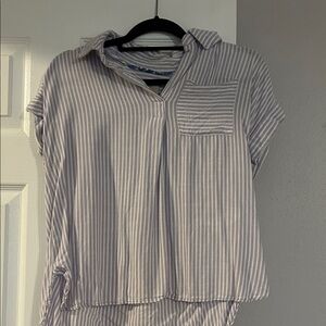 Classic Striped Purple Striped Blouse